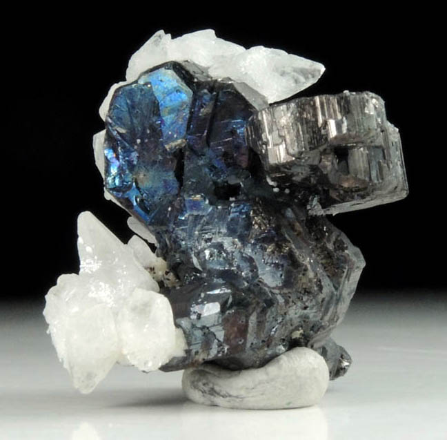 Stephanite with Calcite from Mina El Solar, Taxco, Guerrero, Mexico