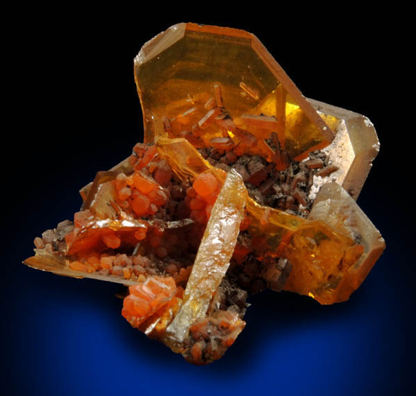 Wulfenite with Mimetite from San Francisco Mine, Cerro Prieto, north of Cucurpe, Sonora, Mexico