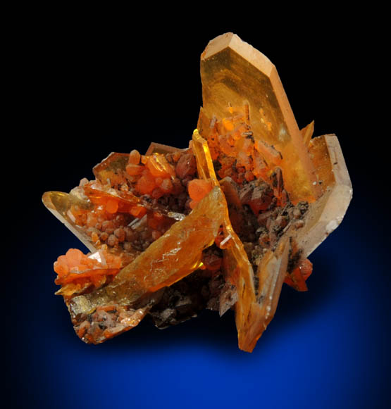 Wulfenite with Mimetite from San Francisco Mine, Cerro Prieto, north of Cucurpe, Sonora, Mexico