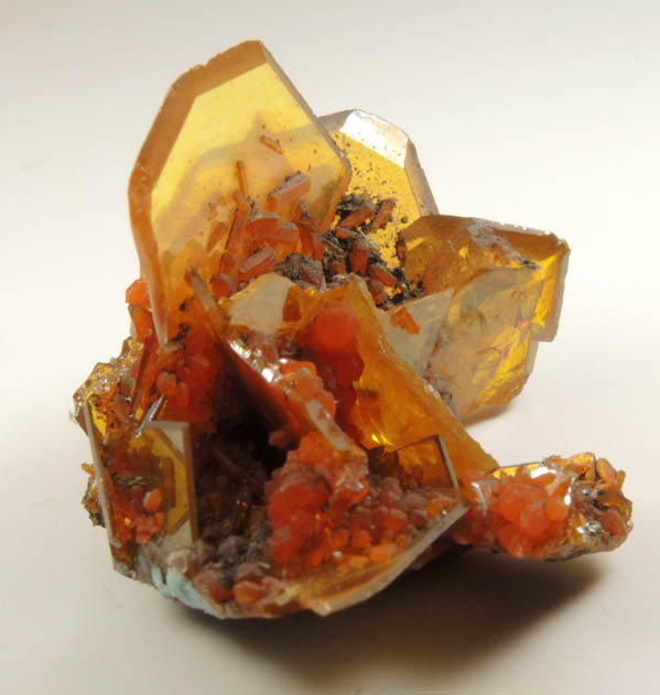 Wulfenite with Mimetite from San Francisco Mine, Cerro Prieto, north of Cucurpe, Sonora, Mexico