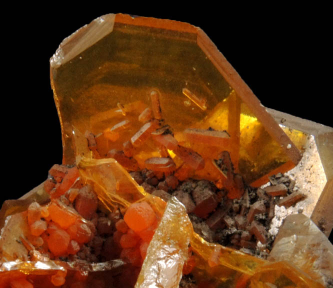 Wulfenite with Mimetite from San Francisco Mine, Cerro Prieto, north of Cucurpe, Sonora, Mexico