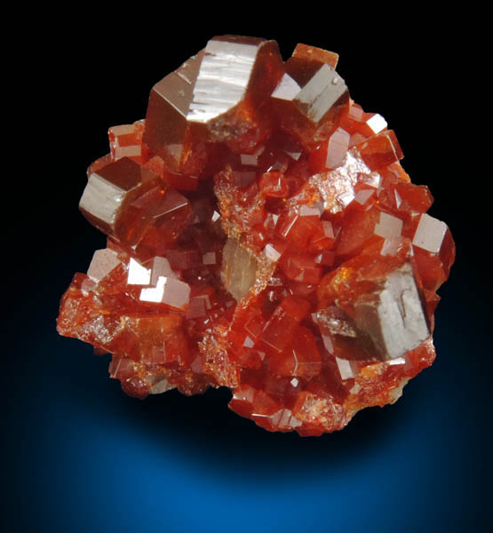 Vanadinite on Barite from Mibladen, Haute Moulouya Basin, Zeida-Aouli-Mibladen belt, Midelt Province, Morocco