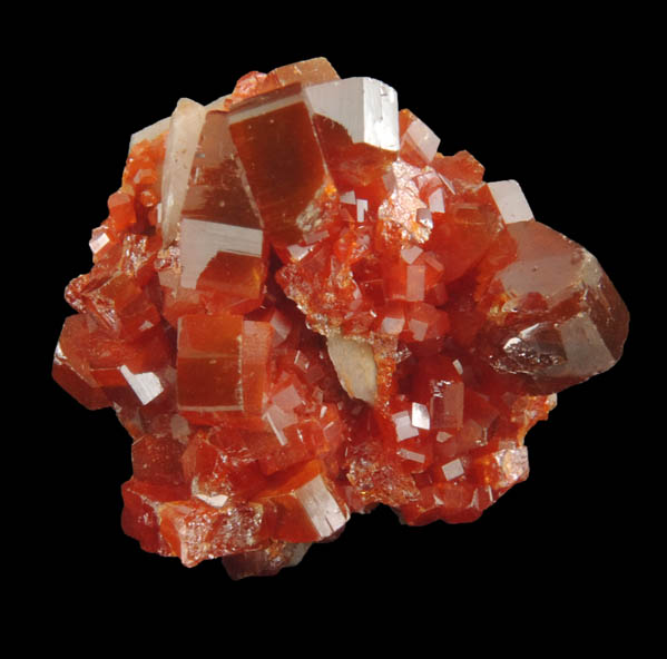 Vanadinite on Barite from Mibladen, Haute Moulouya Basin, Zeida-Aouli-Mibladen belt, Midelt Province, Morocco