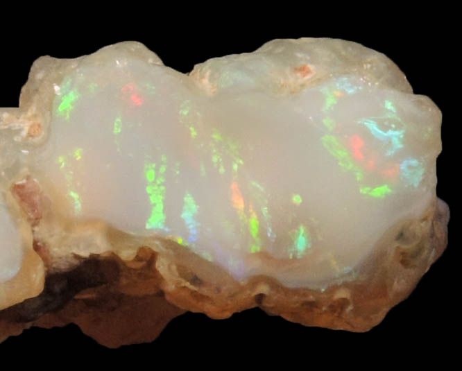 Opal var. Fire opal from Coober Pedy, South Australia, Australia