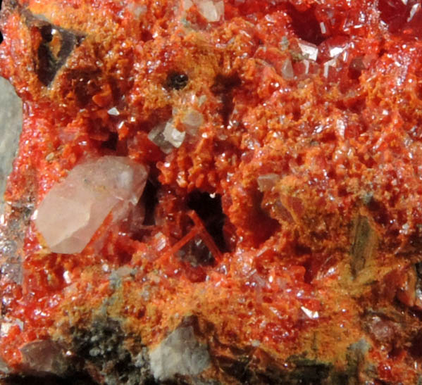 Realgar with Calcite from Getchell Mine, Humboldt County, Nevada