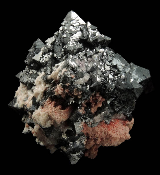 Hausmannite on Andradite Garnet from N'Chwaning Mine, Kalahari Manganese Field, Northern Cape Province, South Africa