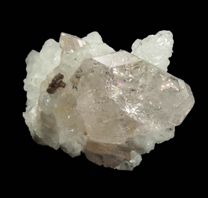 Beryl var. Morganite on Albite from Conselheiro Pea, Minas Gerais, Brazil