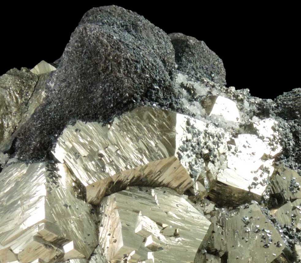 Famatinite with Tennantite on Pyrite from Quiruvilca Mine, Santiago de Chuco Province, La Libertad Department, Peru
