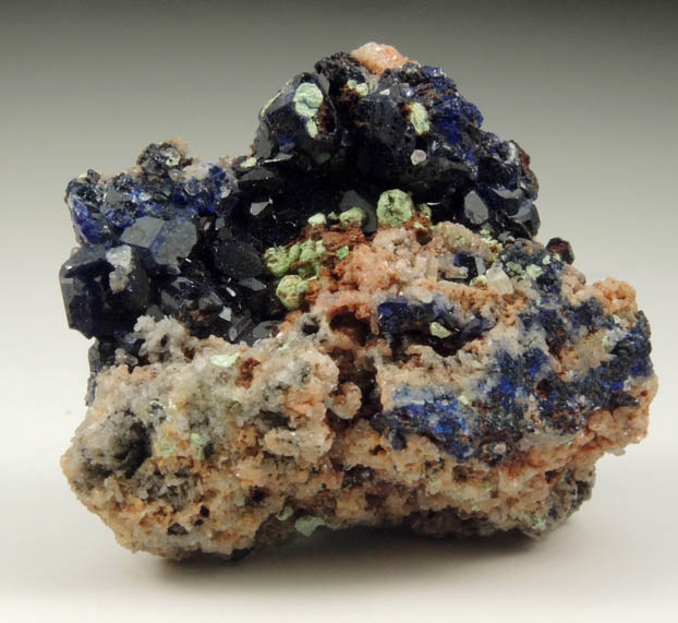 Azurite with Cerussite and Duftite pseudomorphs from Tsumeb Mine, Otavi-Bergland District, Oshikoto, Namibia