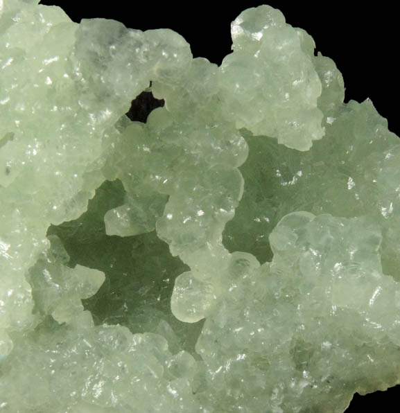 Babingtonite and Calcite on Prehnite from Millington Quarry, Bernards Township, Somerset County, New Jersey