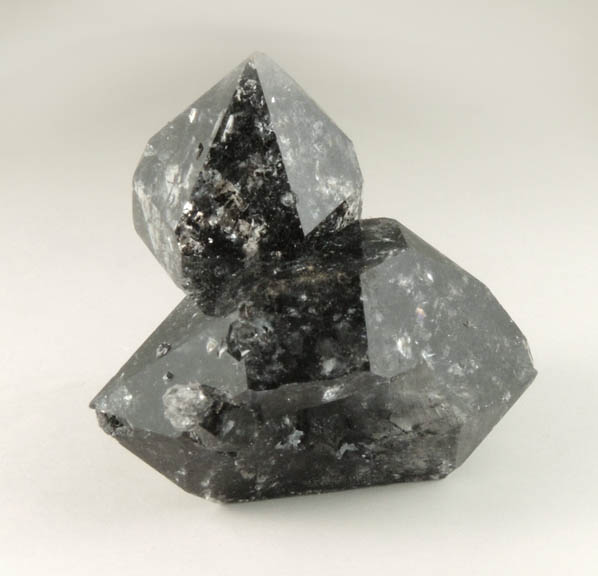 Quartz var. Black Herkimer Diamonds with black hydrocarbon inclusions from Hickory Hill Diamond Diggings, Fonda, Montgomery County, New York