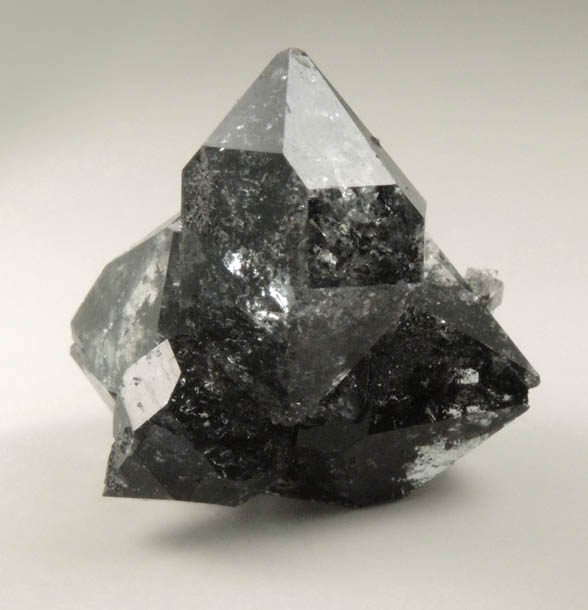 Quartz var. Black Herkimer Diamonds with black hydrocarbon inclusions from Hickory Hill Diamond Diggings, Fonda, Montgomery County, New York