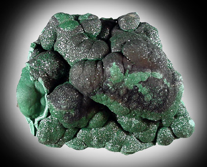Malachite with Heterogenite from Katanga Copperbelt, Lualaba Province, Democratic Republic of the Congo