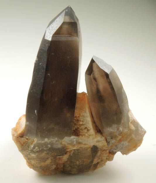 Quartz var. Smoky Quartz (with rare crystal faces) from Lake George District, Park County, Colorado