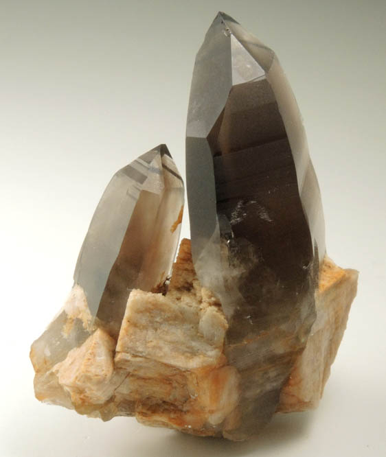 Quartz var. Smoky Quartz (with rare crystal faces) from Lake George District, Park County, Colorado