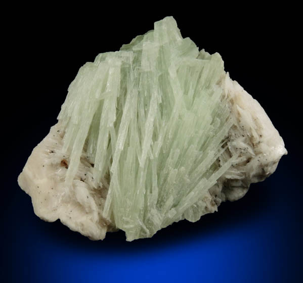 Strontianite on Barite from Strontian, Argyllshire, Scotland (Type Locality for Strontianite)