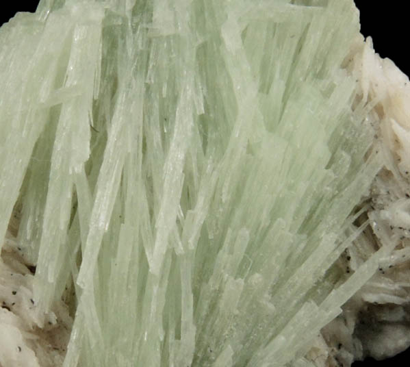 Strontianite on Barite from Strontian, Argyllshire, Scotland (Type Locality for Strontianite)