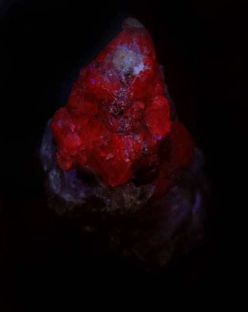 Corundum var. Ruby in marble from Mogok District, 115 km NNE of Mandalay, Mandalay Division, Myanmar (Burma)