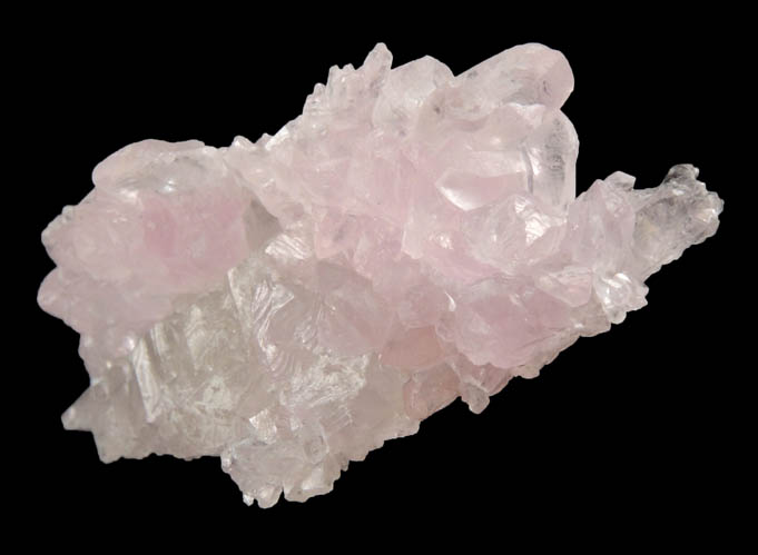 Quartz var. Rose Quartz Crystals on Smoky Quartz from Lavra da Ilha, Taquaral, Jequitinhonha River, Minas Gerais, Brazil