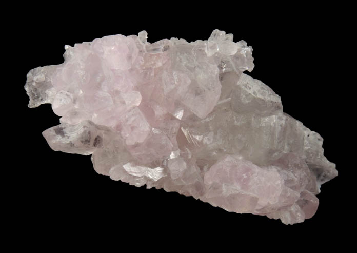 Quartz var. Rose Quartz Crystals on Smoky Quartz from Lavra da Ilha, Taquaral, Jequitinhonha River, Minas Gerais, Brazil