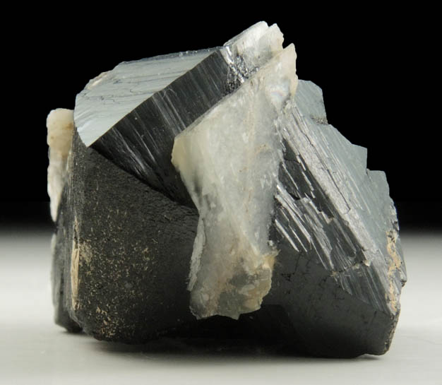 Ilvaite intersecting Calcite from South Mountain District, Owyhee County, Idaho