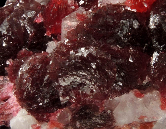 Roselite on Cobalt-rich Calcite from Aghbar Mine, 10 km east of Bou Azzer Mine, Zagora, Dra-Tafilalet, Morocco