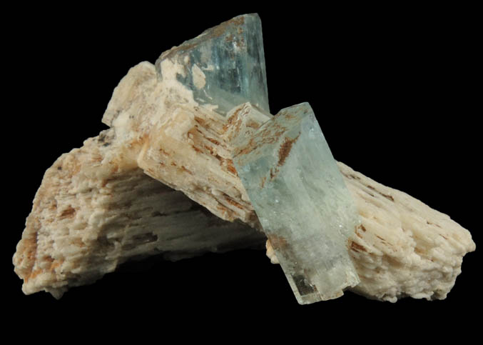 Beryl var. Aquamarine on Microcline from Erongo Mountains, 20 km north of Usakos, Damaraland, Namibia