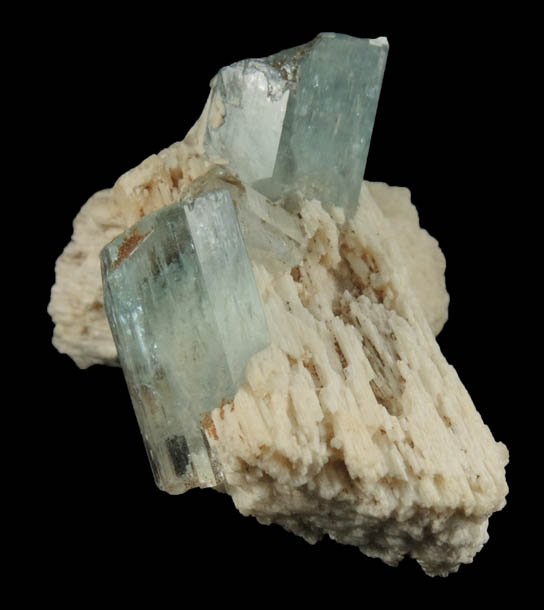 Beryl var. Aquamarine on Microcline from Erongo Mountains, 20 km north of Usakos, Damaraland, Namibia