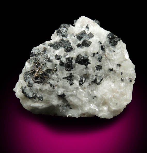 Spinel and Phlogopite in marble from Lime Crest Quarry (Limecrest), Sussex Mills, 4.5 km northwest of Sparta, Sussex County, New Jersey