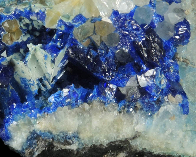 Linarite, Quartz, Barite, Galena from Hansonburg District, 8.5 km south of Bingham, Socorro County, New Mexico