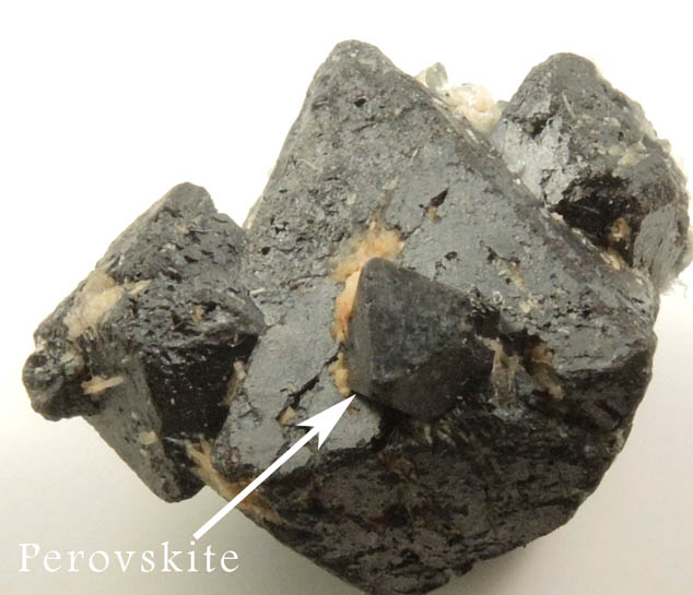 Perovskite on Magnetite from Perovskite Hill, Magnet Cove, Hot Spring County, Arkansas