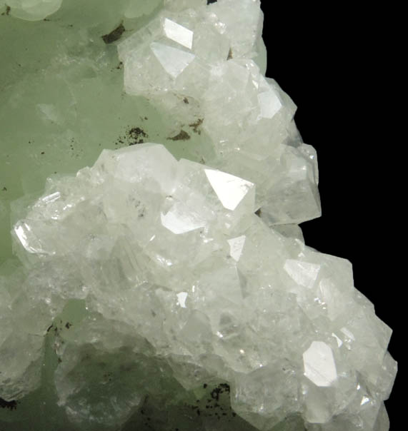 Apophyllite on Prehnite from Millington Quarry, Bernards Township, Somerset County, New Jersey