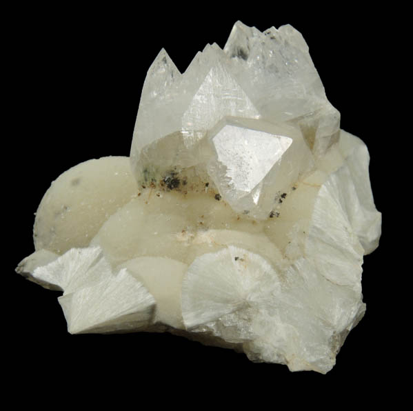 Apophyllite, Goethite, Pyrite on Pectolite from Millington Quarry, Bernards Township, Somerset County, New Jersey