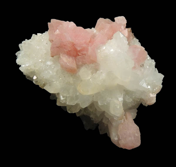 Rhodochrosite on Quartz from Silverton District, San Juan County, Colorado