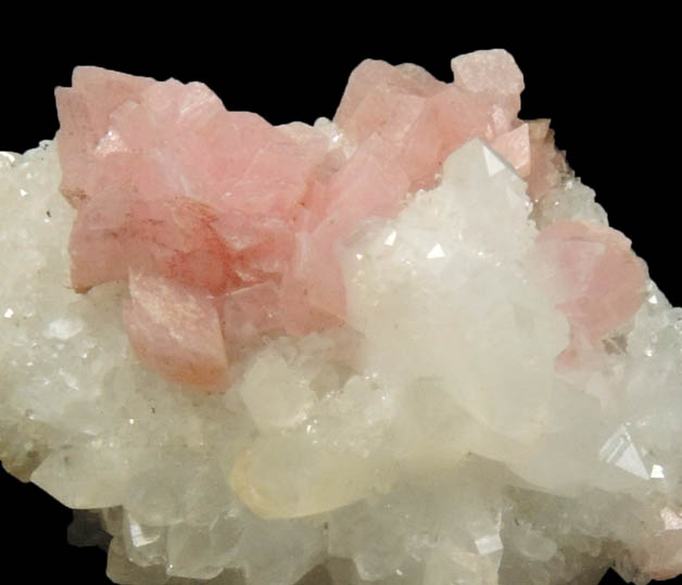 Rhodochrosite on Quartz from Silverton District, San Juan County, Colorado