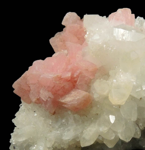 Rhodochrosite on Quartz from Silverton District, San Juan County, Colorado