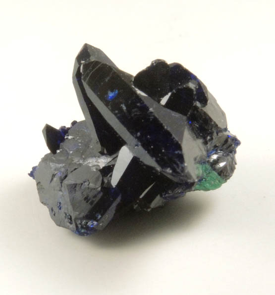 Azurite with Malachite cores from Milpillas Mine, Cuitaca, Sonora, Mexico