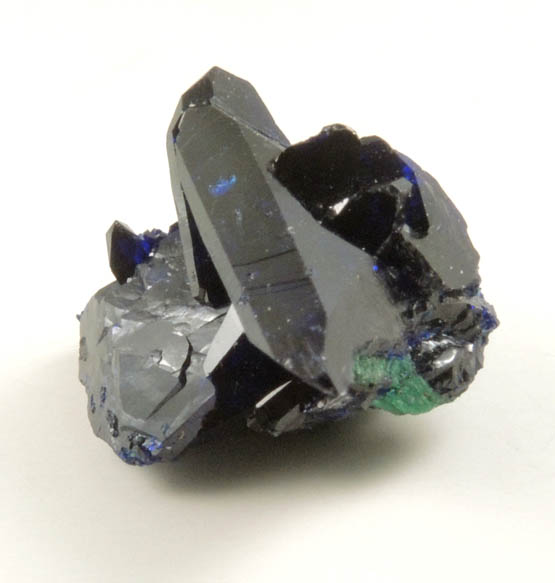 Azurite with Malachite cores from Milpillas Mine, Cuitaca, Sonora, Mexico