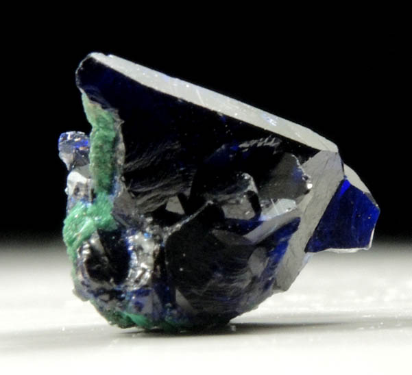 Azurite with Malachite cores from Milpillas Mine, Cuitaca, Sonora, Mexico