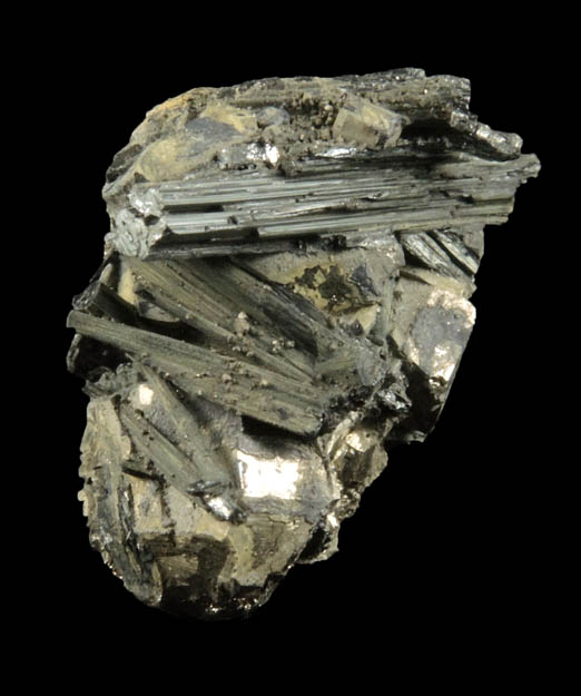 Jamesonite and Pyrite from Mina Noche Buena, Mazapil, Zacatecas, Mexico