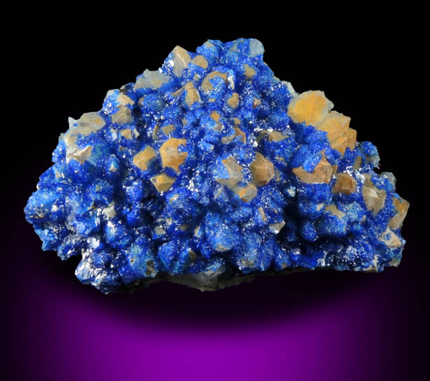 Linarite on Quartz from Hansonburg District, 8.5 km south of Bingham, Socorro County, New Mexico