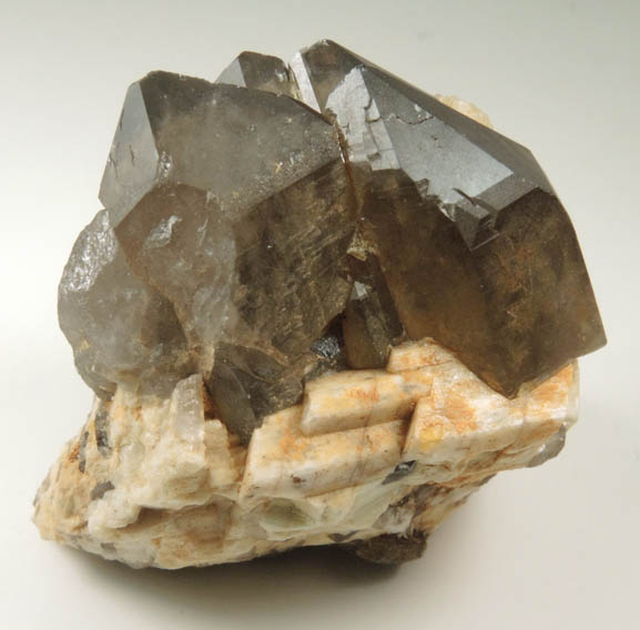Quartz var. Smoky Quartz (with rare crystal faces) from Oliver Diggings, Middle Moat Mountain, Hale's Location, west of North Conway, New Hampshire