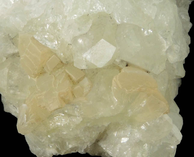 Datolite, Prehnite, Calcite from Prospect Park Quarry, Prospect Park, Passaic County, New Jersey