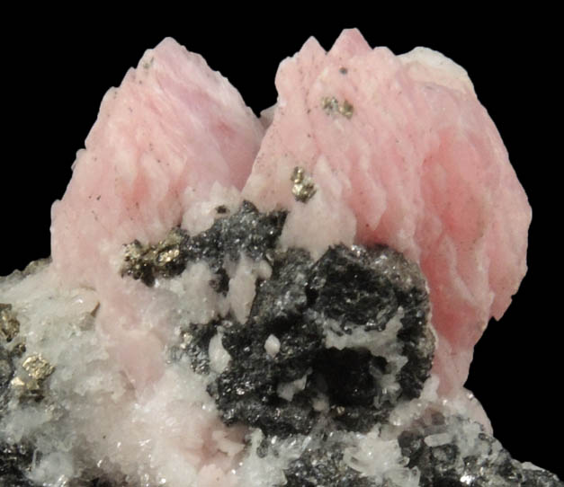 Rhodochrosite, Quartz, Sphalerite, Pyrite from Silverton District, San Juan County, Colorado