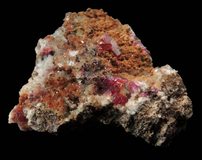 Erythrite on Quartz from Bou Azzer District, Anti-Atlas Mountains, Tazenakht, Ouarzazate, Morocco (Type Locality for Erythrite)
