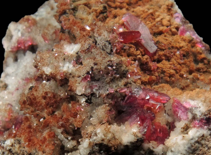 Erythrite on Quartz from Bou Azzer District, Anti-Atlas Mountains, Tazenakht, Ouarzazate, Morocco (Type Locality for Erythrite)