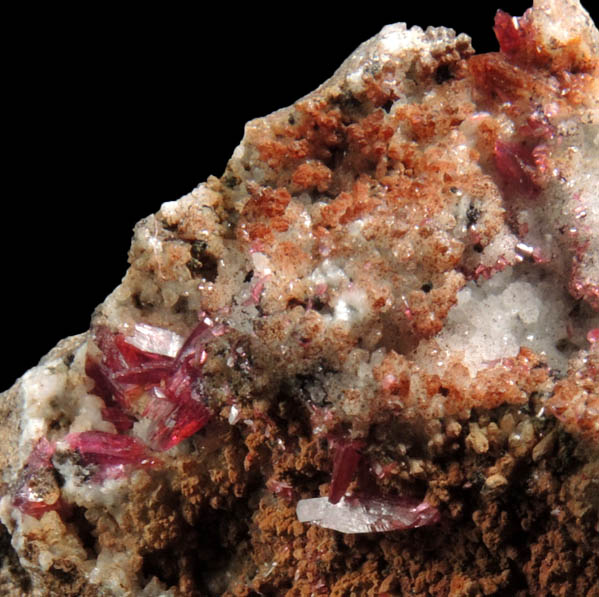 Erythrite on Quartz from Bou Azzer District, Anti-Atlas Mountains, Tazenakht, Ouarzazate, Morocco (Type Locality for Erythrite)