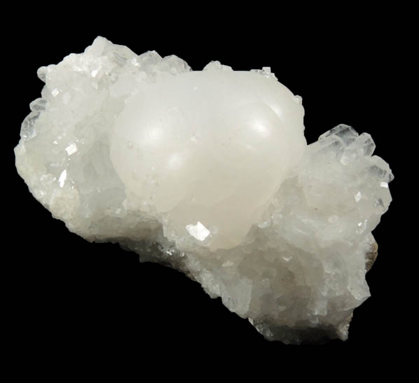 Thomsonite on Apophyllite from Jaquish Road Cut, near Goble, Columbia County, Oregon