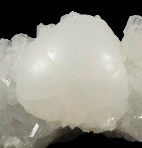 Thomsonite on Apophyllite from Jaquish Road Cut, near Goble, Columbia County, Oregon