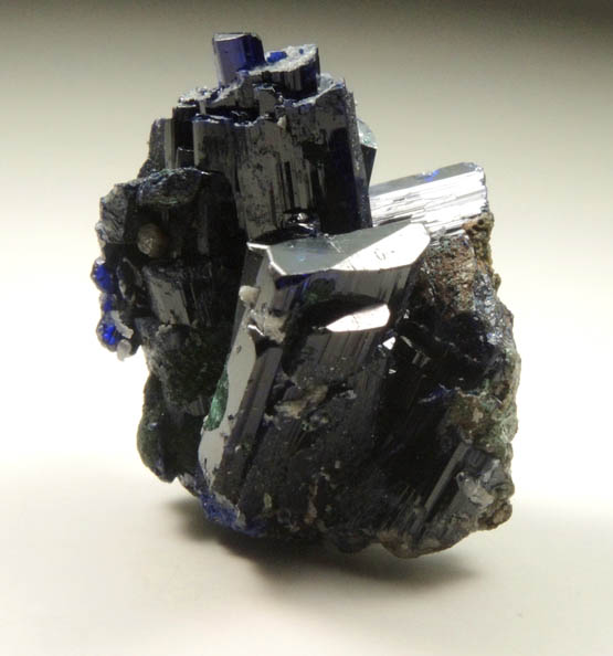 Azurite partially altered to Malachite from Tsumeb Mine, Otavi-Bergland District, Oshikoto, Namibia